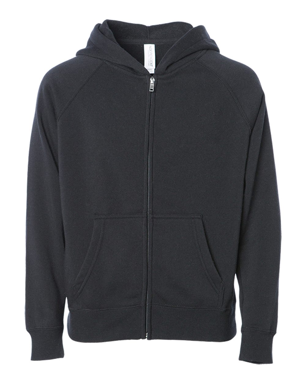Independent Trading Co. Youth Lightweight Special Blend Raglan Zip Hood. PRM15YSBZ - Black