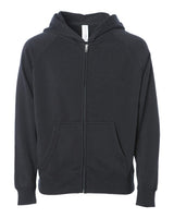 Independent Trading Co. Youth Lightweight Special Blend Raglan Zip Hood. PRM15YSBZ - Black