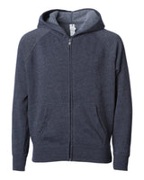 Independent Trading Co. Youth Lightweight Special Blend Raglan Zip Hood. PRM15YSBZ - Midnight