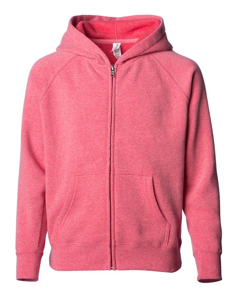Independent Trading Co. Youth Lightweight Special Blend Raglan Zip Hood. PRM15YSBZ - Pomegranate