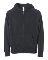 Independent Trading Co. Toddler Lightweight Special Blend Raglan Zip Hood. PRM10TSBZ - Black