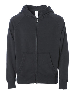 Independent Trading Co. Toddler Lightweight Special Blend Raglan Zip Hood. PRM10TSBZ - Black