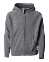 Independent Trading Co. Toddler Lightweight Special Blend Raglan Zip Hood. PRM10TSBZ - Nickel