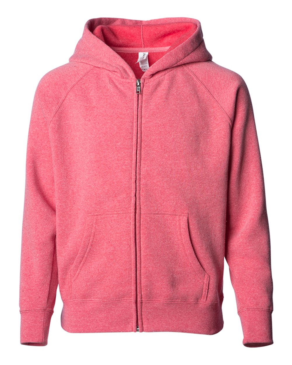 Independent Trading Co. Toddler Lightweight Special Blend Raglan Zip Hood. PRM10TSBZ - Pomegranate