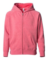 Independent Trading Co. Toddler Lightweight Special Blend Raglan Zip Hood. PRM10TSBZ - Pomegranate
