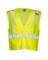 Kishigo Unisex 4 Pocket Hook-and-Loop Mesh Vest. 1083-1084 - Lime