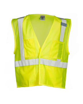 Kishigo Unisex 4 Pocket Hook-and-Loop Mesh Vest. 1083-1084 - Lime