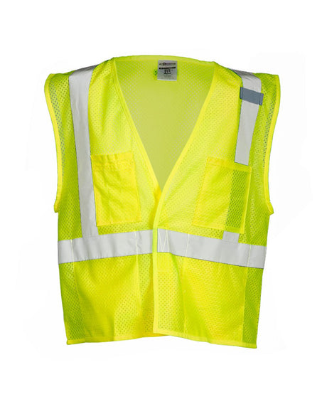 Kishigo Unisex 4 Pocket Hook-and-Loop Mesh Vest. 1083-1084 - Lime
