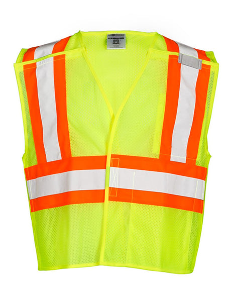 Kishigo Unisex Contrasting Mesh Breakaway Vest. 1174-1176 - Lime