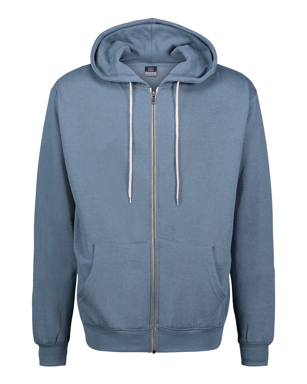 MV Sport Unisex Retro Heather Full-Zip Hooded Sweatshirt. 2349 - Light Denim Heather