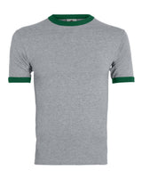Augusta Sportswear Unisex 50/50 Ringer T-Shirt. 710 - Athletic Heather/ Dark Green