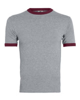 Augusta Sportswear Unisex 50/50 Ringer T-Shirt. 710 - Athletic Heather/ Maroon