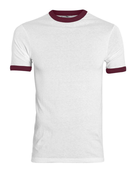 Augusta Sportswear Unisex 50/50 Ringer T-Shirt. 710 - White/ Maroon