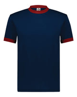 Augusta Sportswear Unisex 50/50 Ringer T-Shirt. 710 - Navy/ Red