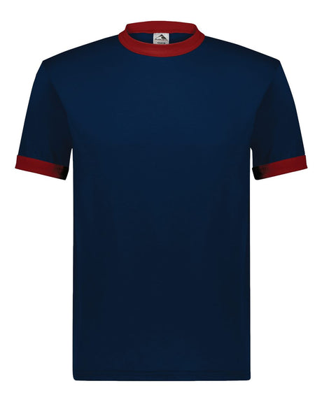 Augusta Sportswear Unisex 50/50 Ringer T-Shirt. 710 - Navy/ Red