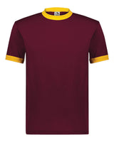 Augusta Sportswear Unisex 50/50 Ringer T-Shirt. 710 - Maroon/ Gold