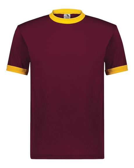 Augusta Sportswear Unisex 50/50 Ringer T-Shirt. 710 - Maroon/ Gold