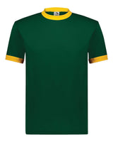 Augusta Sportswear Unisex 50/50 Ringer T-Shirt. 710 - Dark Green/ Gold