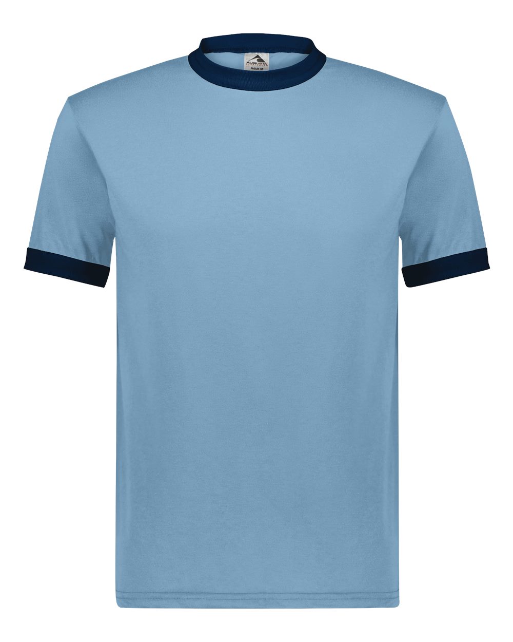 Augusta Sportswear Unisex 50/50 Ringer T-Shirt. 710 - Light Blue/ Navy