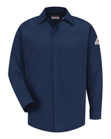 Bulwark Men's Tall Concealed-Gripper Pocketless Work Shirt. SLS2T - Navy
