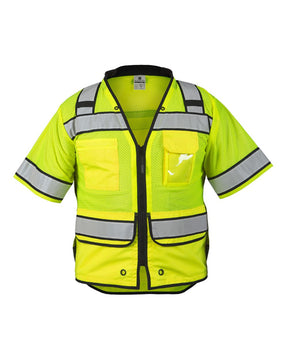 Kishigo Unisex High Performance Surveyors Vest. S5014-5015 - Lime