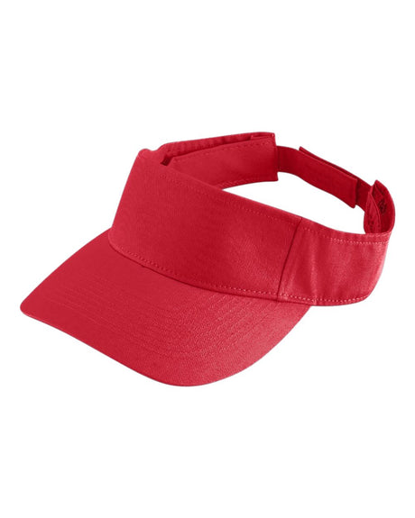 Augusta Sportswear Sport Twill Visor. 6225 - Red