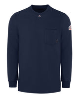 Bulwark Men's Knit Long Sleeve T-Shirt. SET2 - Navy