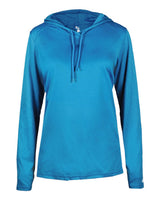 Badger Women's B-Core Hooded Long Sleeve T-Shirt. 4165 - Electric Blue