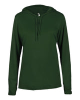 Badger Women's B-Core Hooded Long Sleeve T-Shirt. 4165 - Forest