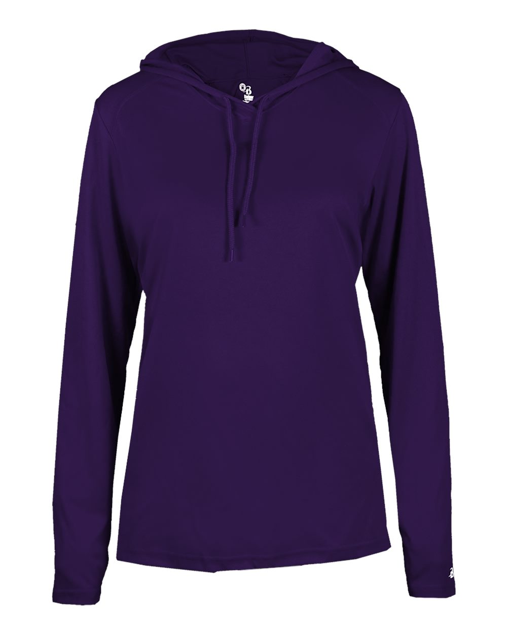 Badger Women's B-Core Hooded Long Sleeve T-Shirt. 4165 - Purple