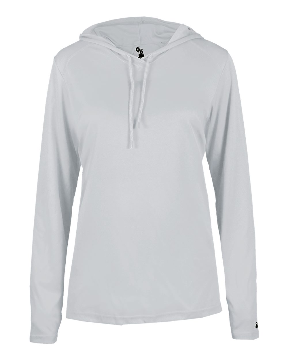 Badger Women's B-Core Hooded Long Sleeve T-Shirt. 4165 - Silver