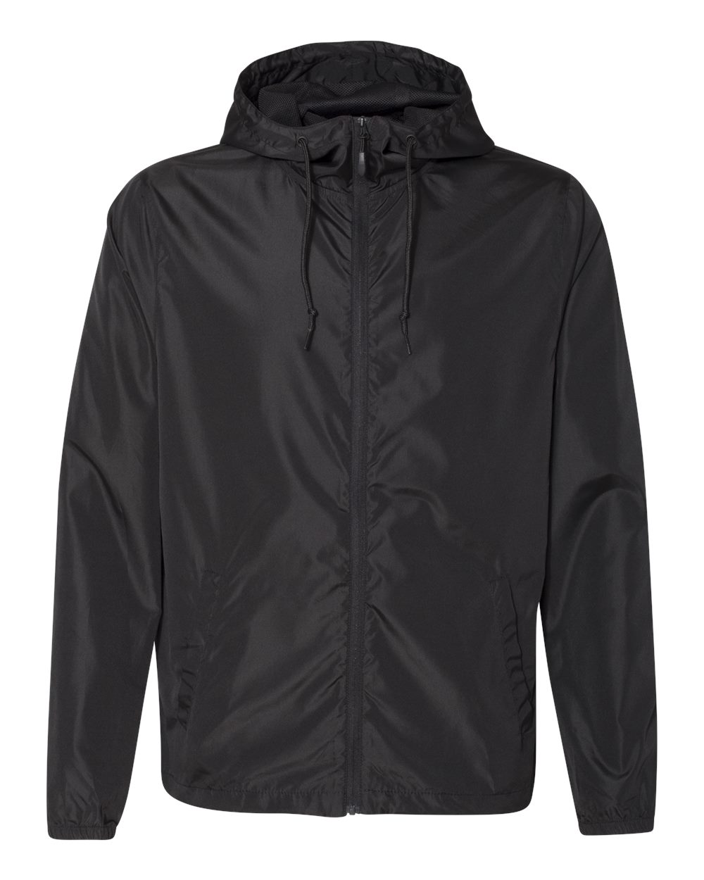 Independent Trading Co. Men's Lightweight Windbreaker Full-Zip Jacket. EXP54LWZ - Black
