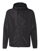 Independent Trading Co. Men's Lightweight Windbreaker Full-Zip Jacket. EXP54LWZ - Black