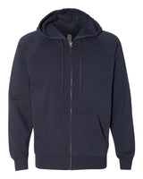 Independent Trading Co. Unisex Special Blend Raglan Full-Zip Hooded Sweatshirt. PRM33SBZ - Classic Navy
