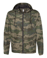 Independent Trading Co. Men's Lightweight Windbreaker Full-Zip Jacket. EXP54LWZ - Forest Camo