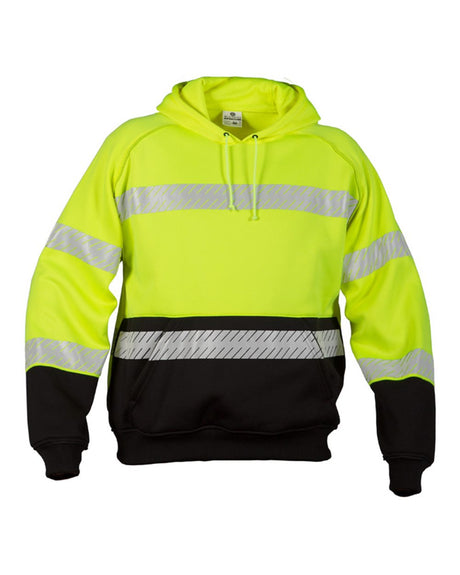 Kishigo Unisex Premium Black Series® Pull Over Hooded Sweatshirt. JS142-143 - Lime