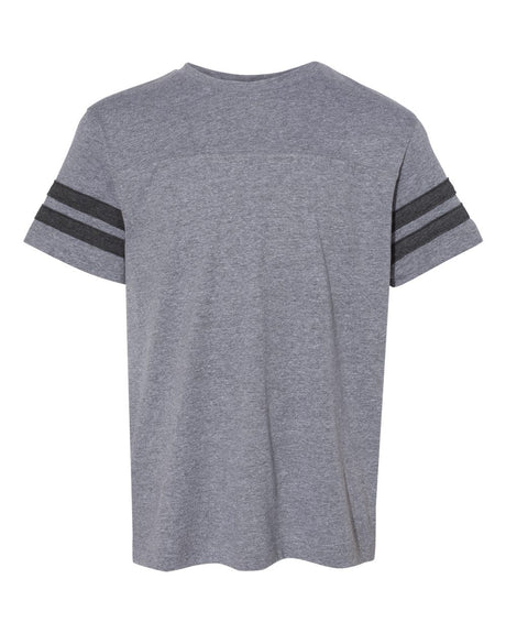 LAT Youth Football Fine Jersey Tee. 6137 - Granite Heather/ Vintage Smoke