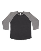 LAT Unisex Baseball Fine Jersey Three-Quarter Sleeve Tee. 6930 - Vintage Smoke/ Granite Heather