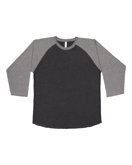 LAT Unisex Baseball Fine Jersey Three-Quarter Sleeve Tee. 6930 - Vintage Smoke/ Granite Heather