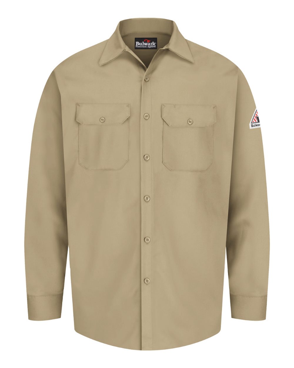 Bulwark Men's Tall Flame Resistant Excel Work Shirt. SEW2T - Khaki