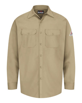 Bulwark Men's Tall Flame Resistant Excel Work Shirt. SEW2T - Khaki