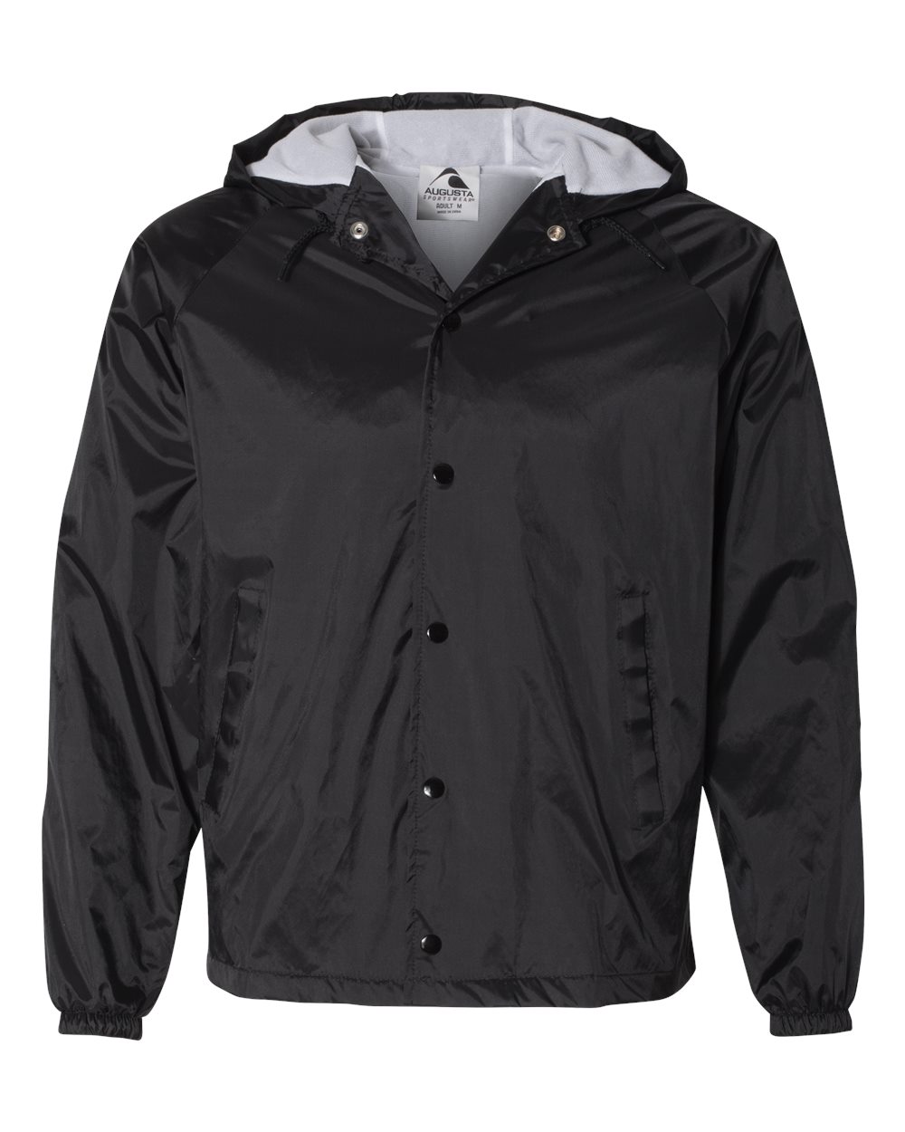 Augusta Sportswear Unisex Hooded Coach's Jacket. 3102 - Black