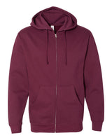 Independent Trading Co. Unisex Midweight Full-Zip Hooded Sweatshirt. SS4500Z - Maroon