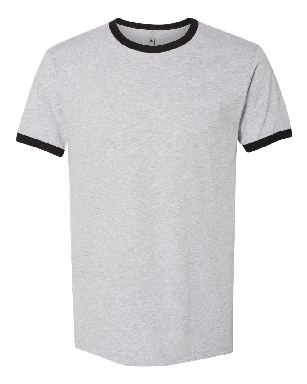 Next Level Unisex Cotton Ringer Tee. 3604 - Heather Grey/ Black