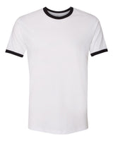 Next Level Unisex Cotton Ringer Tee. 3604 - White/ Black