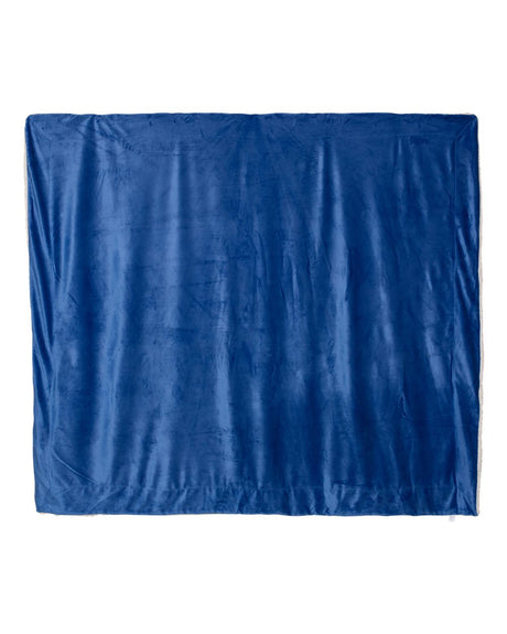 Alpine Fleece Oversized Mink Sherpa Blanket. 8726 - Royal