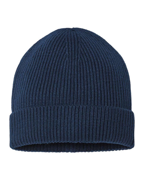 Atlantis Headwear Sustainable Fine Rib Cuffed Beanie. ANDY - Navy