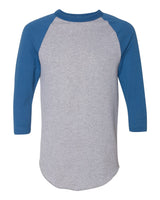 Augusta Sportswear Unisex Three-Quarter Raglan Sleeve Baseball Jersey T-Shirt. 4420 - Athletic Heather/ Royal