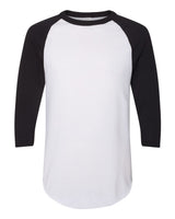 Augusta Sportswear Unisex Three-Quarter Raglan Sleeve Baseball Jersey T-Shirt. 4420 - White/ Black