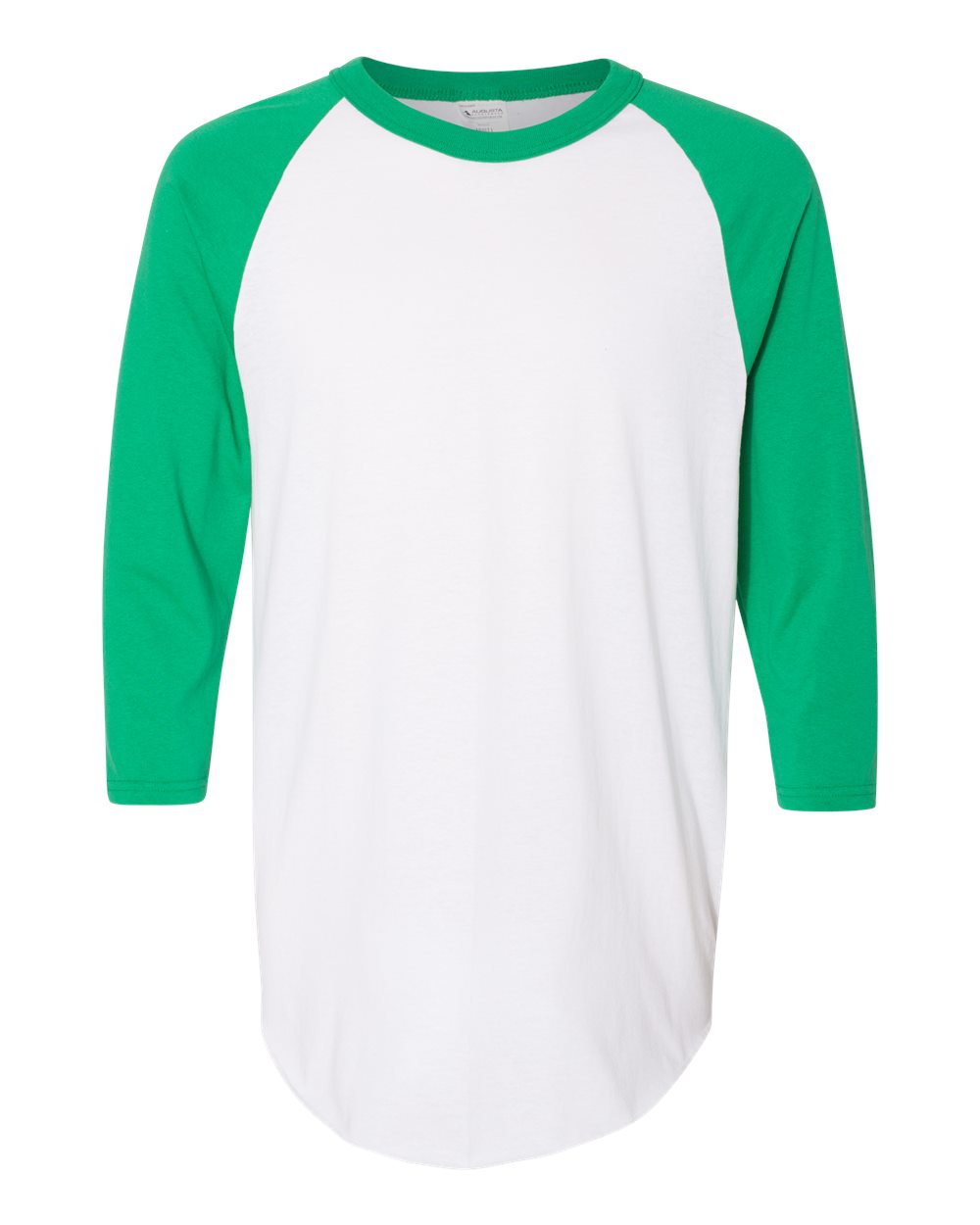 Augusta Sportswear Unisex Three-Quarter Raglan Sleeve Baseball Jersey T-Shirt. 4420 - White/ Kelly